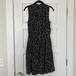 Banana Republic Midi Dress in black and white polkdots